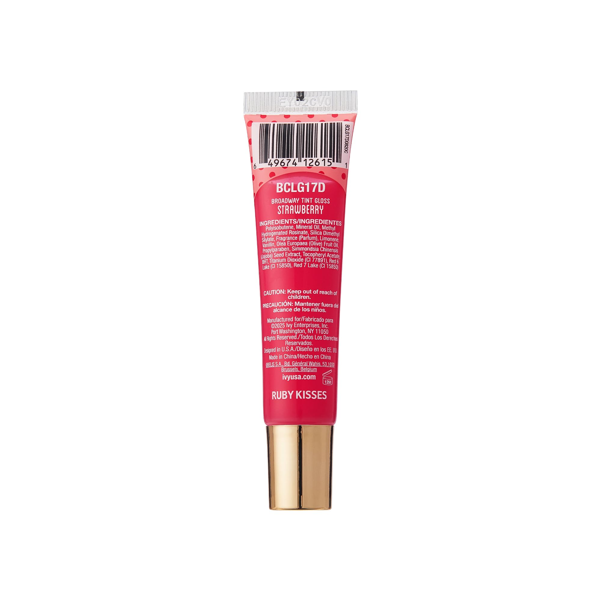 Ruby Kisses Broadway Vita-Lip Clear Lip Gloss (8 Pack), Ultra-Hydrating & Soothing Formula with Vitamins, High-Shine Non-Sticky Finish Lip Balm with Mint, Rosehip, Coconut, Mango, Argan, Honey, Shea