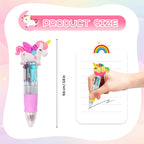 CZWZ 20Pcs Mini Multicolor Pens in One 4-in-1 Cute Pens Bulk for Kids, Fun Kawaii Ballpoint Pens for Birthdays and Children's Party Favors Gifts Teacher School Supplies