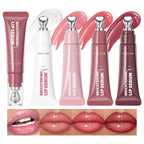 4Pcs Tinted Lip Gloss Set, Hydrating Lip Plumper High Shine Glass Finish Lip Jam, Long-Lasting Liquid Lipstick, Moisturizing Jelly Lipstick, Lip Gloss for Women
