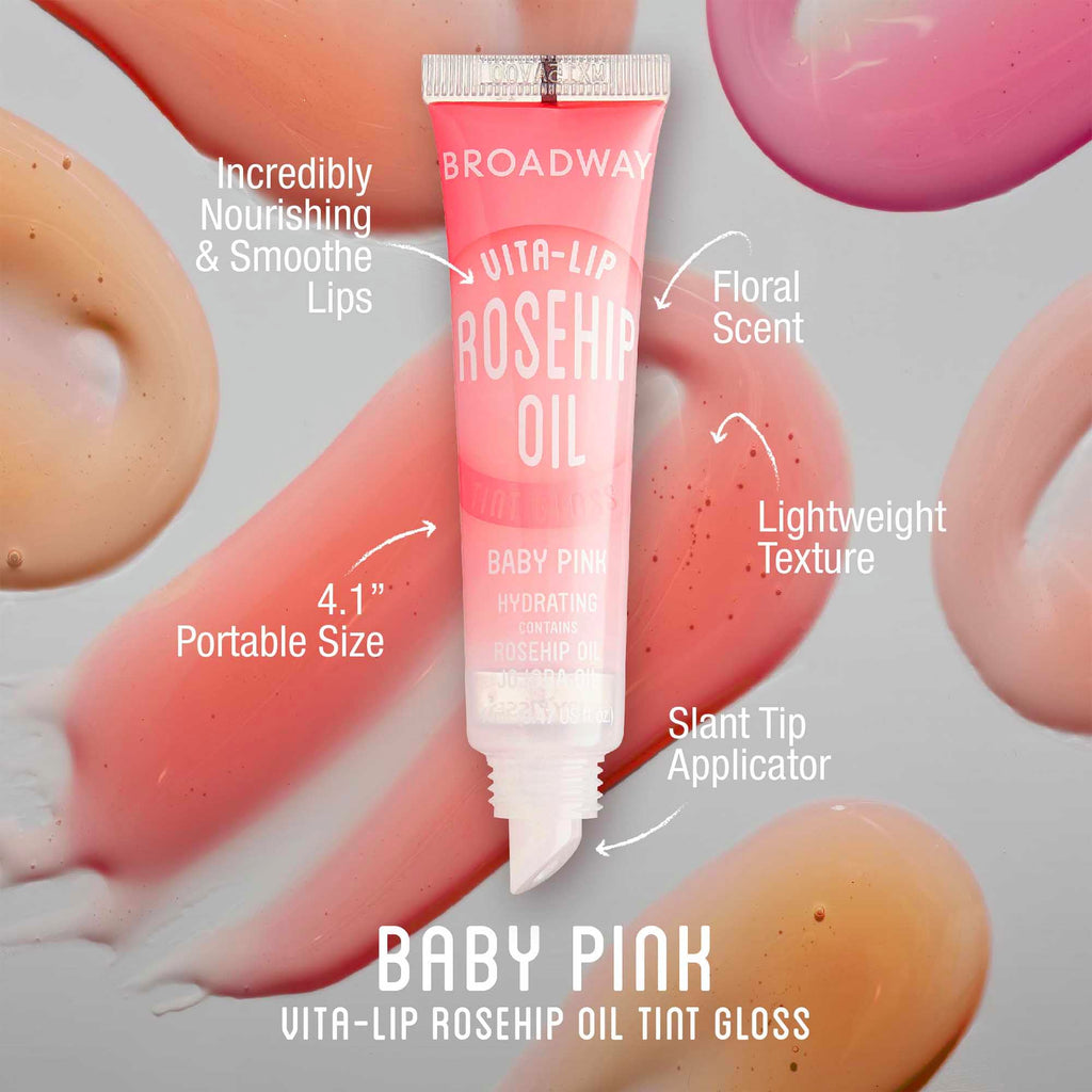 Ruby Kisses Broadway Vita-Lip Clear Lip Gloss (8 Pack), Ultra-Hydrating & Soothing Formula with Vitamins, High-Shine Non-Sticky Finish Lip Balm with Mint, Rosehip, Coconut, Mango, Argan, Honey, Shea