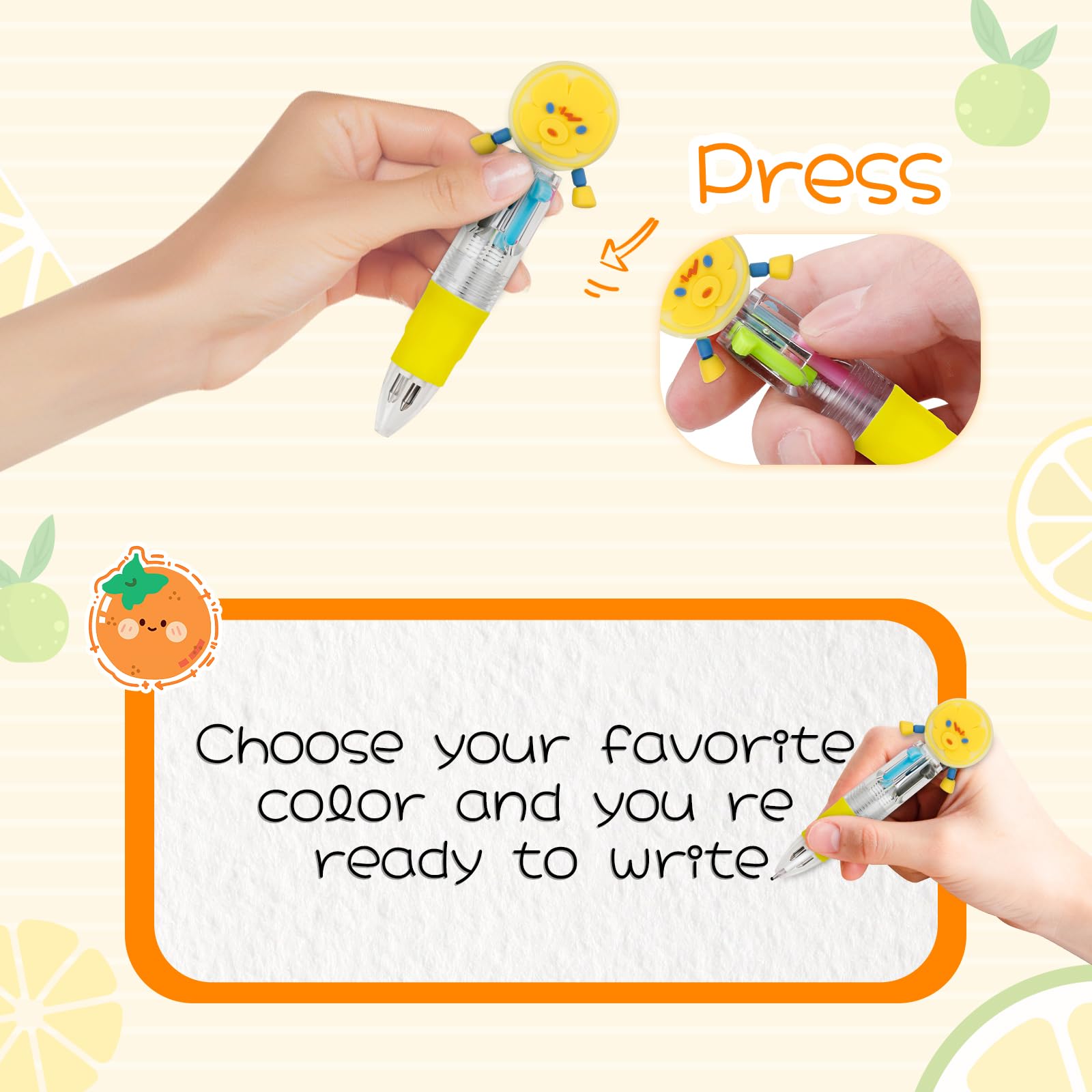 CZWZ 20Pcs Mini Multicolor Pens in One 4-in-1 Cute Pens Bulk for Kids, Fun Kawaii Ballpoint Pens for Birthdays and Children's Party Favors Gifts Teacher School Supplies