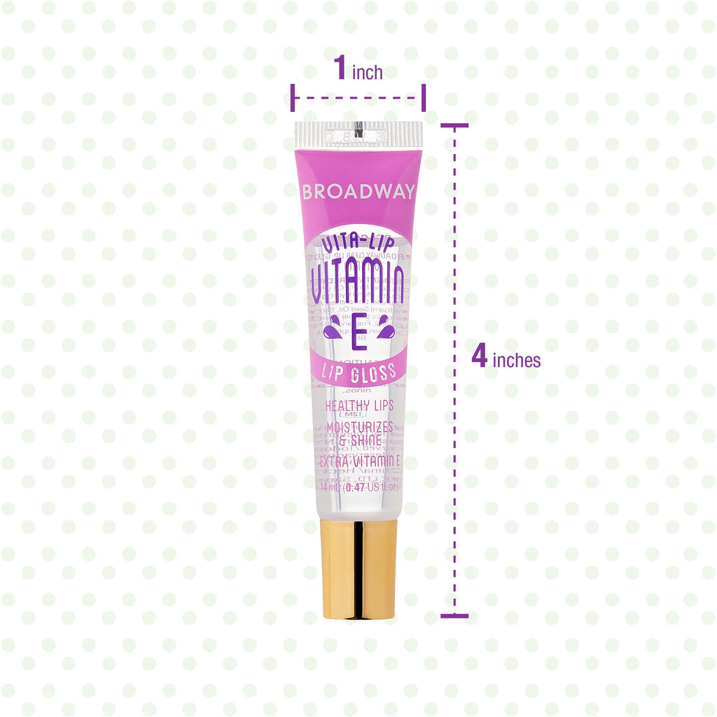 Ruby Kisses Broadway Vita-Lip Clear Lip Gloss (8 Pack), Ultra-Hydrating & Soothing Formula with Vitamins, High-Shine Non-Sticky Finish Lip Balm with Mint, Rosehip, Coconut, Mango, Argan, Honey, Shea