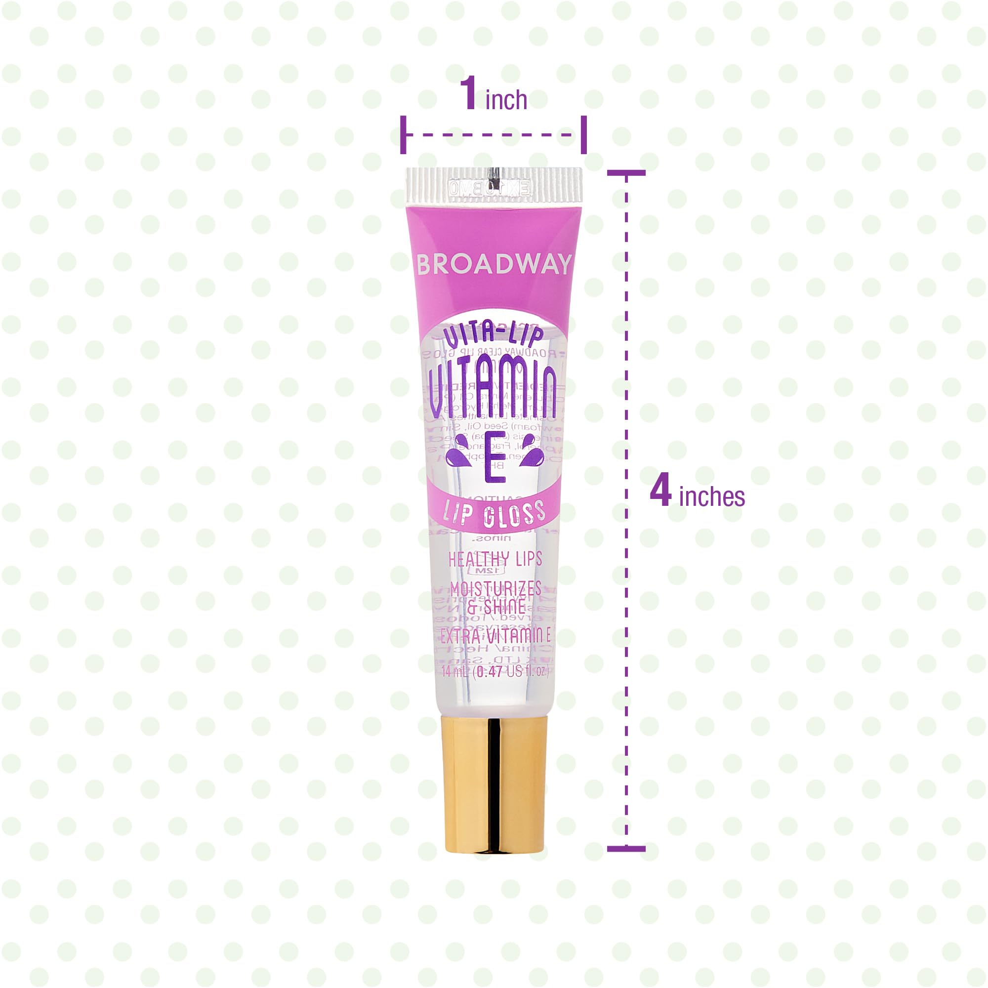 Ruby Kisses Broadway Vita-Lip Clear Lip Gloss (8 Pack), Ultra-Hydrating & Soothing Formula with Vitamins, High-Shine Non-Sticky Finish Lip Balm with Mint, Rosehip, Coconut, Mango, Argan, Honey, Shea