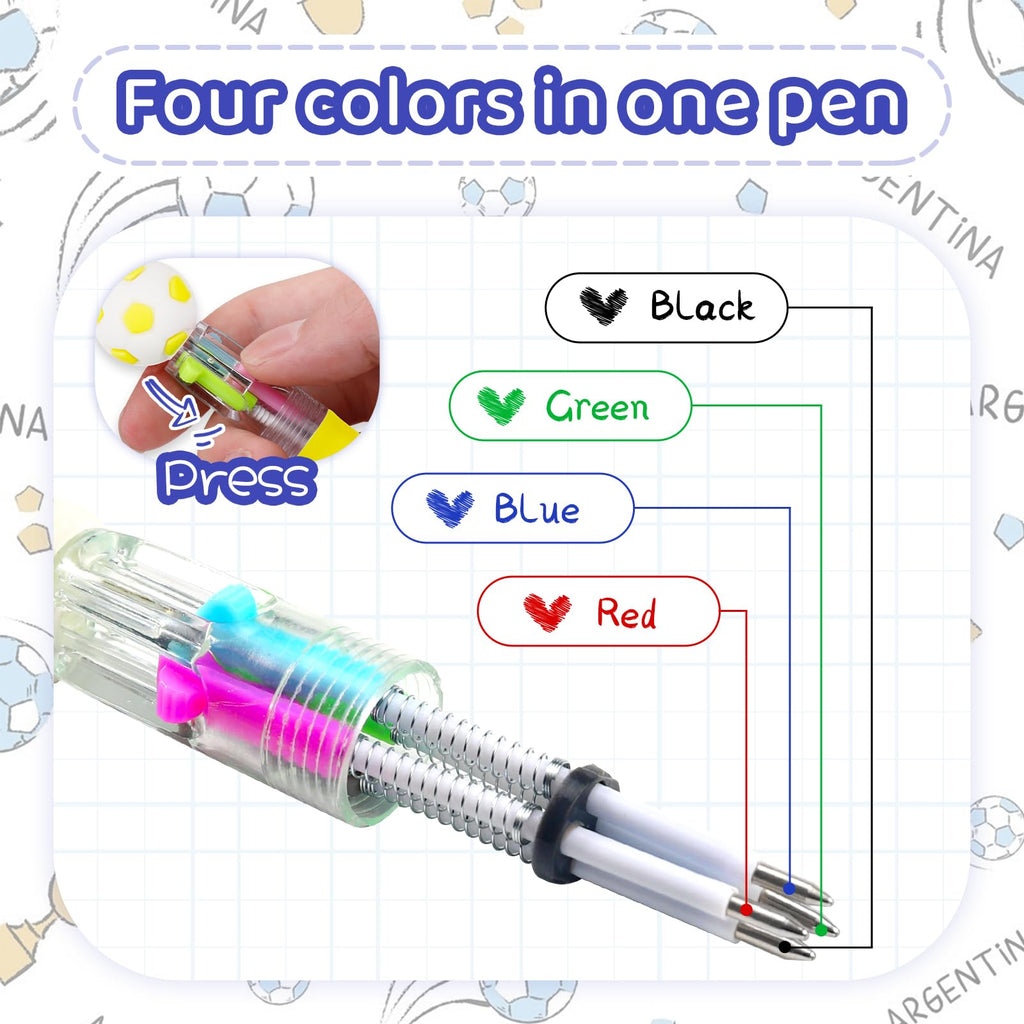 CZWZ 20Pcs Mini Multicolor Pens in One 4-in-1 Cute Pens Bulk for Kids, Fun Kawaii Ballpoint Pens for Birthdays and Children's Party Favors Gifts Teacher School Supplies