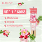 Ruby Kisses Broadway Vita-Lip Clear Lip Gloss (8 Pack), Ultra-Hydrating & Soothing Formula with Vitamins, High-Shine Non-Sticky Finish Lip Balm with Mint, Rosehip, Coconut, Mango, Argan, Honey, Shea