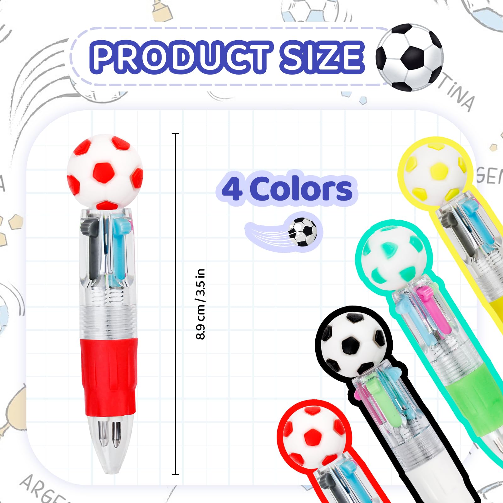 CZWZ 20Pcs Mini Multicolor Pens in One 4-in-1 Cute Pens Bulk for Kids, Fun Kawaii Ballpoint Pens for Birthdays and Children's Party Favors Gifts Teacher School Supplies