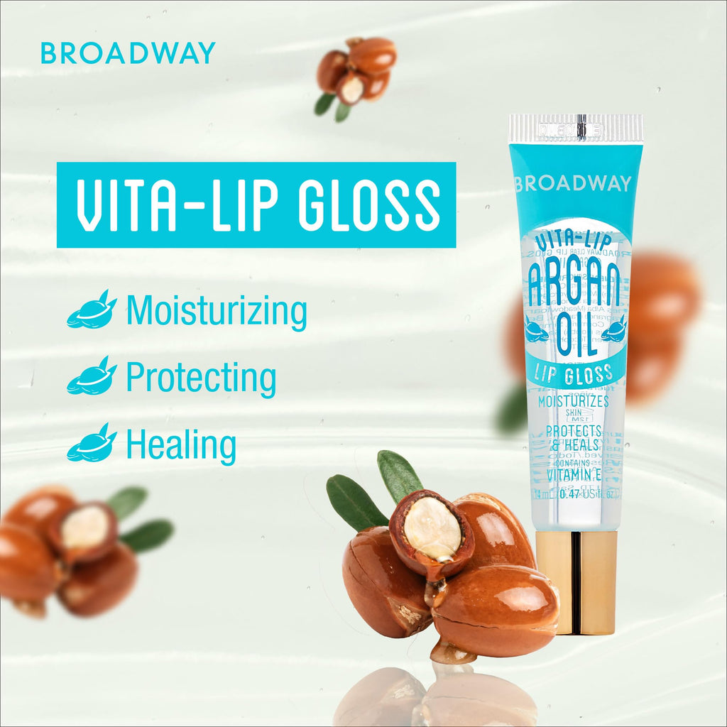 Ruby Kisses Broadway Vita-Lip Clear Lip Gloss (8 Pack), Ultra-Hydrating & Soothing Formula with Vitamins, High-Shine Non-Sticky Finish Lip Balm with Mint, Rosehip, Coconut, Mango, Argan, Honey, Shea