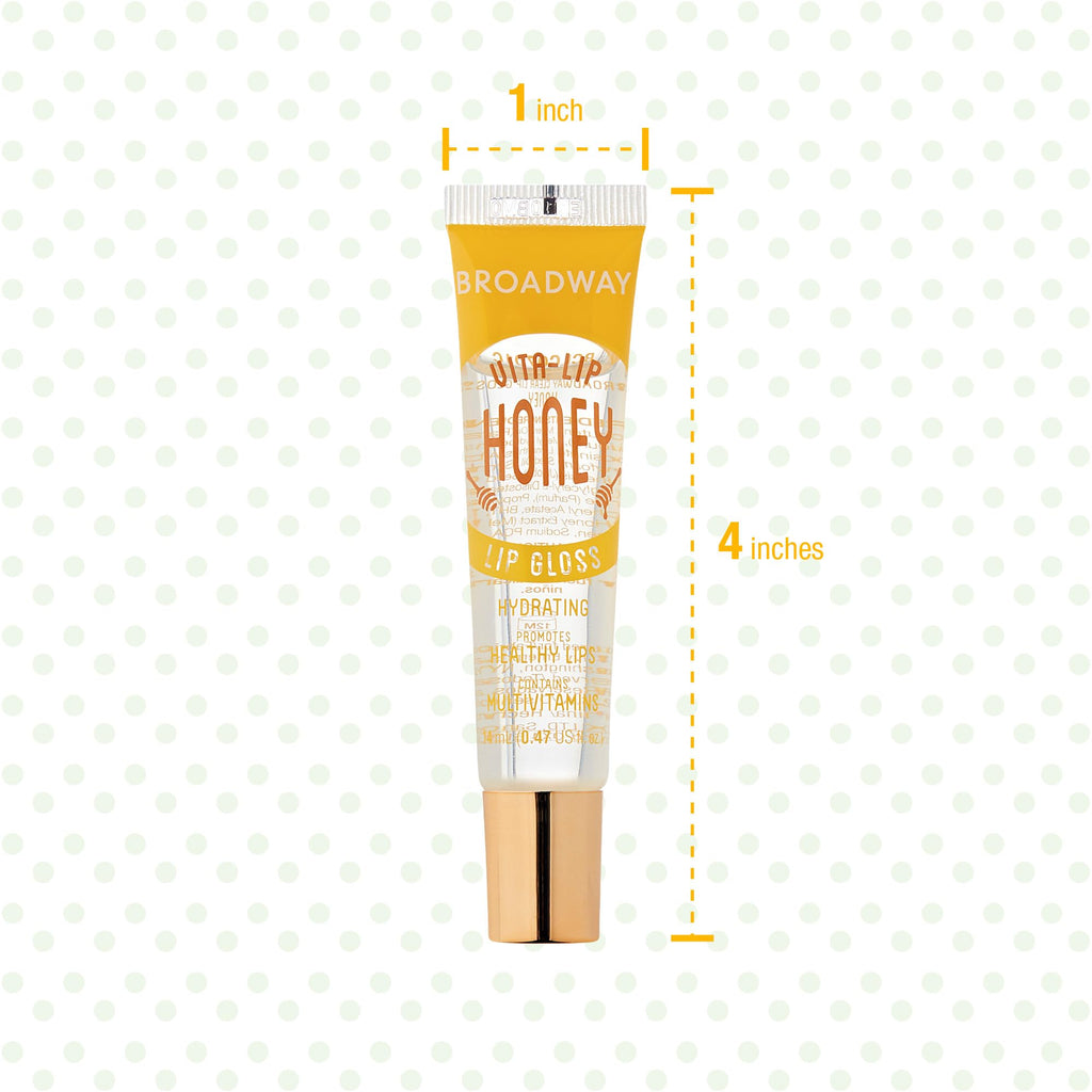 Ruby Kisses Broadway Vita-Lip Clear Lip Gloss (8 Pack), Ultra-Hydrating & Soothing Formula with Vitamins, High-Shine Non-Sticky Finish Lip Balm with Mint, Rosehip, Coconut, Mango, Argan, Honey, Shea
