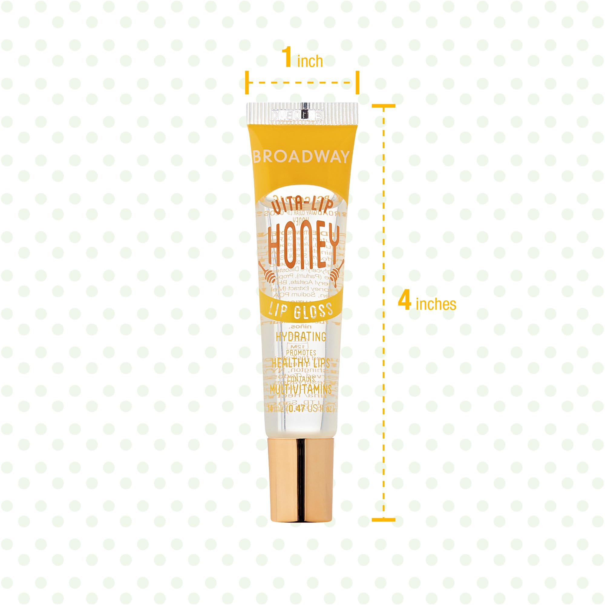 Ruby Kisses Broadway Vita-Lip Clear Lip Gloss (8 Pack), Ultra-Hydrating & Soothing Formula with Vitamins, High-Shine Non-Sticky Finish Lip Balm with Mint, Rosehip, Coconut, Mango, Argan, Honey, Shea