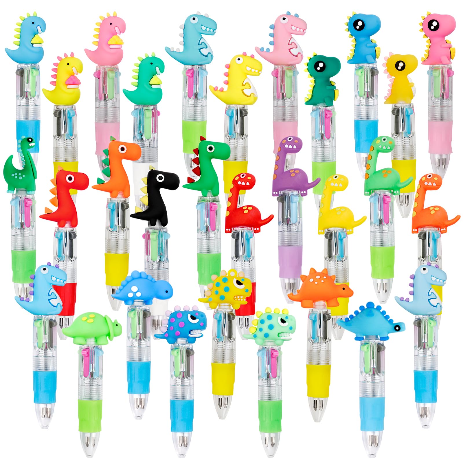 CZWZ 20Pcs Mini Multicolor Pens in One 4-in-1 Cute Pens Bulk for Kids, Fun Kawaii Ballpoint Pens for Birthdays and Children's Party Favors Gifts Teacher School Supplies