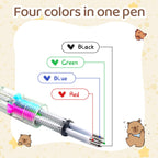 CZWZ 20Pcs Mini Multicolor Pens in One 4-in-1 Cute Pens Bulk for Kids, Fun Kawaii Ballpoint Pens for Birthdays and Children's Party Favors Gifts Teacher School Supplies