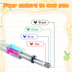 CZWZ 20Pcs Mini Multicolor Pens in One 4-in-1 Cute Pens Bulk for Kids, Fun Kawaii Ballpoint Pens for Birthdays and Children's Party Favors Gifts Teacher School Supplies