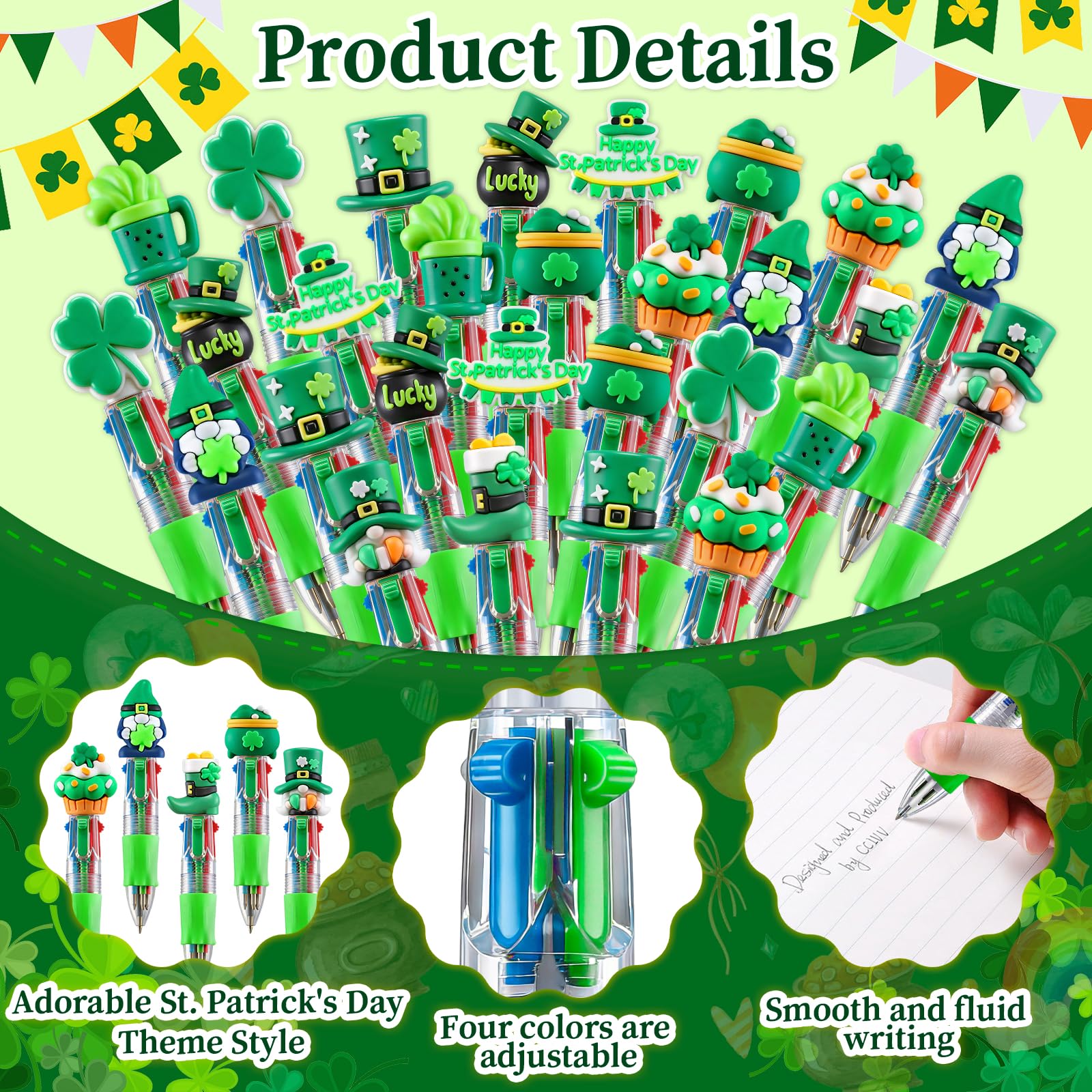 CZWZ 20Pcs Mini Multicolor Pens in One 4-in-1 Cute Pens Bulk for Kids, Fun Kawaii Ballpoint Pens for Birthdays and Children's Party Favors Gifts Teacher School Supplies