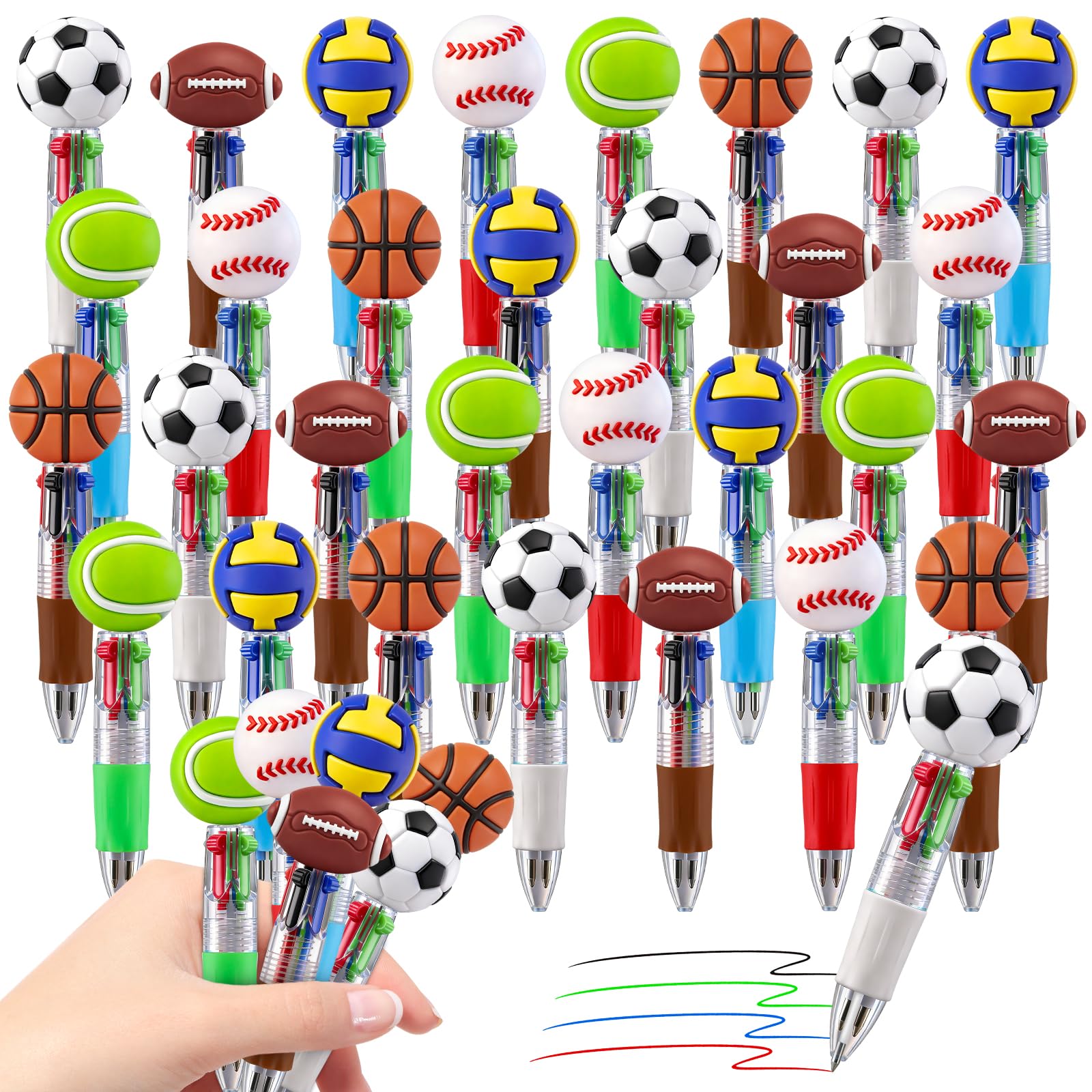CZWZ 20Pcs Mini Multicolor Pens in One 4-in-1 Cute Pens Bulk for Kids, Fun Kawaii Ballpoint Pens for Birthdays and Children's Party Favors Gifts Teacher School Supplies