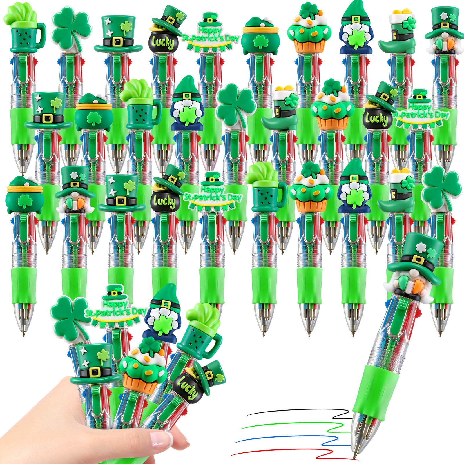 CZWZ 20Pcs Mini Multicolor Pens in One 4-in-1 Cute Pens Bulk for Kids, Fun Kawaii Ballpoint Pens for Birthdays and Children's Party Favors Gifts Teacher School Supplies