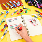 LiYiQ 50 Pcs Video Game Multicolor Pen in One Cartoon Cute Fun 4-in-1 Cute Pens Bulk Kawaii Game Handle Level Up Games Console Shape Cool Ballpoint Pens for Kids Fun Gifts