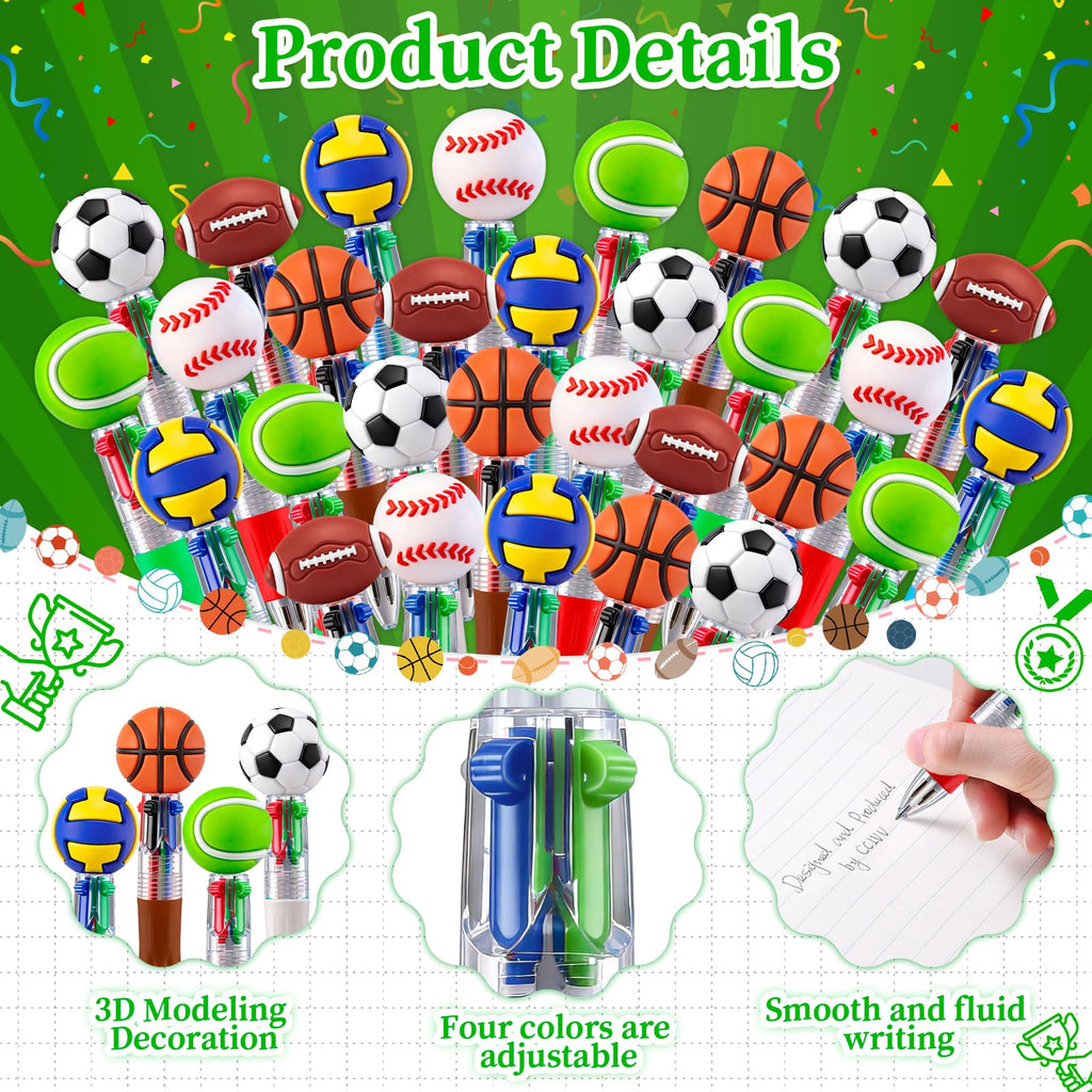 CZWZ 20Pcs Mini Multicolor Pens in One 4-in-1 Cute Pens Bulk for Kids, Fun Kawaii Ballpoint Pens for Birthdays and Children's Party Favors Gifts Teacher School Supplies