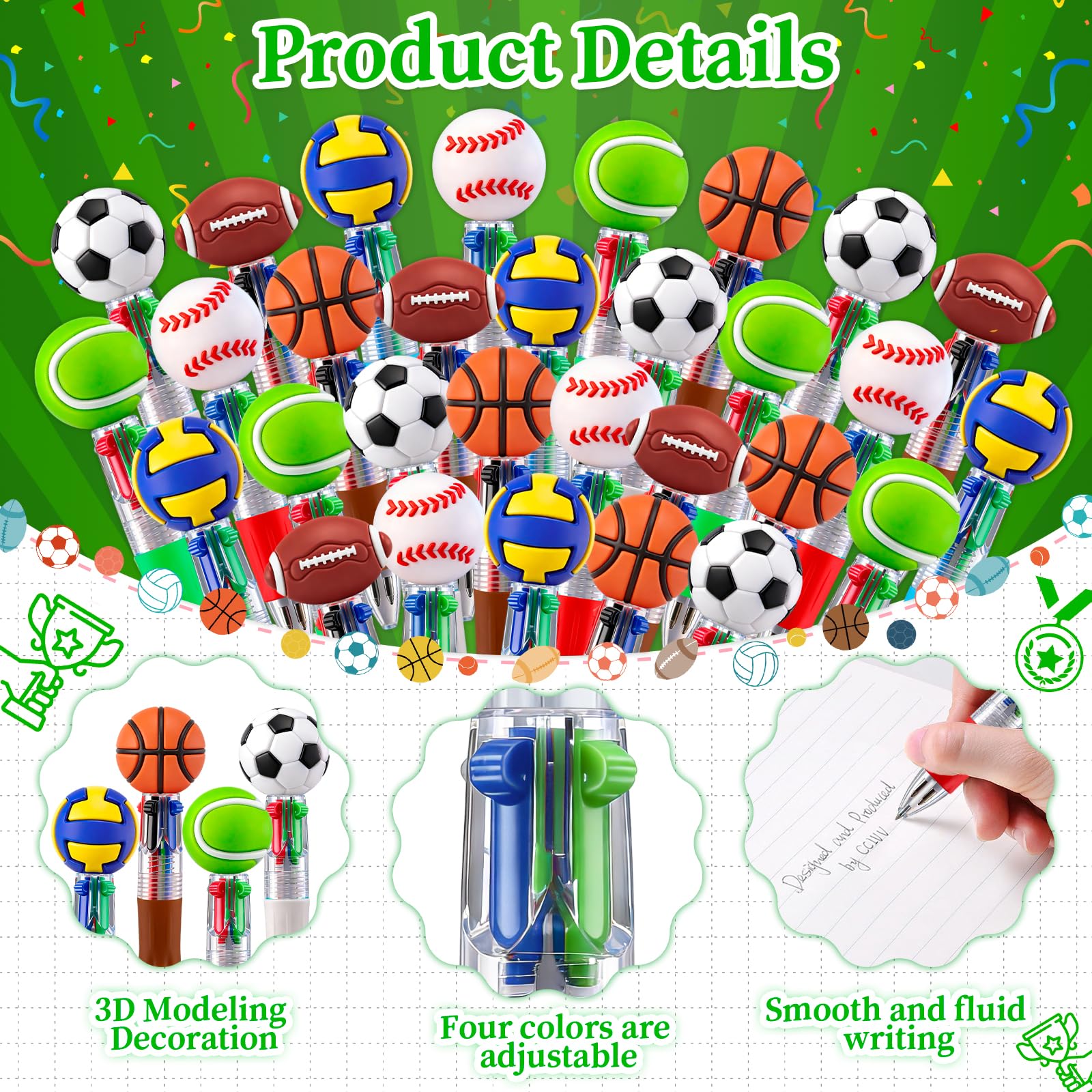 CZWZ 20Pcs Mini Multicolor Pens in One 4-in-1 Cute Pens Bulk for Kids, Fun Kawaii Ballpoint Pens for Birthdays and Children's Party Favors Gifts Teacher School Supplies