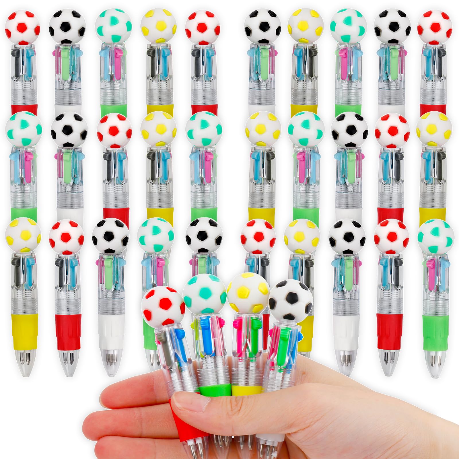 CZWZ 20Pcs Mini Multicolor Pens in One 4-in-1 Cute Pens Bulk for Kids, Fun Kawaii Ballpoint Pens for Birthdays and Children's Party Favors Gifts Teacher School Supplies