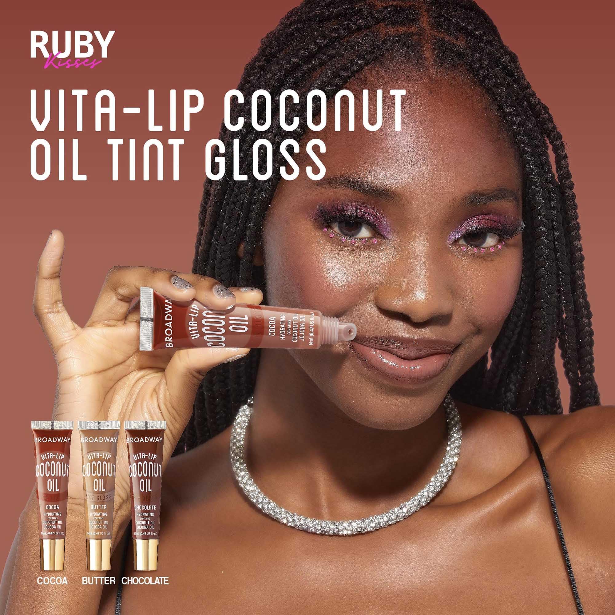 Ruby Kisses Broadway Vita-Lip Clear Lip Gloss (8 Pack), Ultra-Hydrating & Soothing Formula with Vitamins, High-Shine Non-Sticky Finish Lip Balm with Mint, Rosehip, Coconut, Mango, Argan, Honey, Shea
