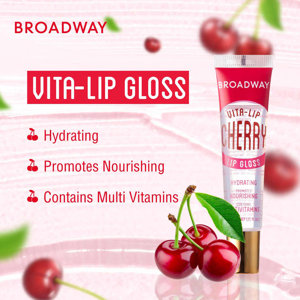 Ruby Kisses Broadway Vita-Lip Clear Lip Gloss (8 Pack), Ultra-Hydrating & Soothing Formula with Vitamins, High-Shine Non-Sticky Finish Lip Balm with Mint, Rosehip, Coconut, Mango, Argan, Honey, Shea