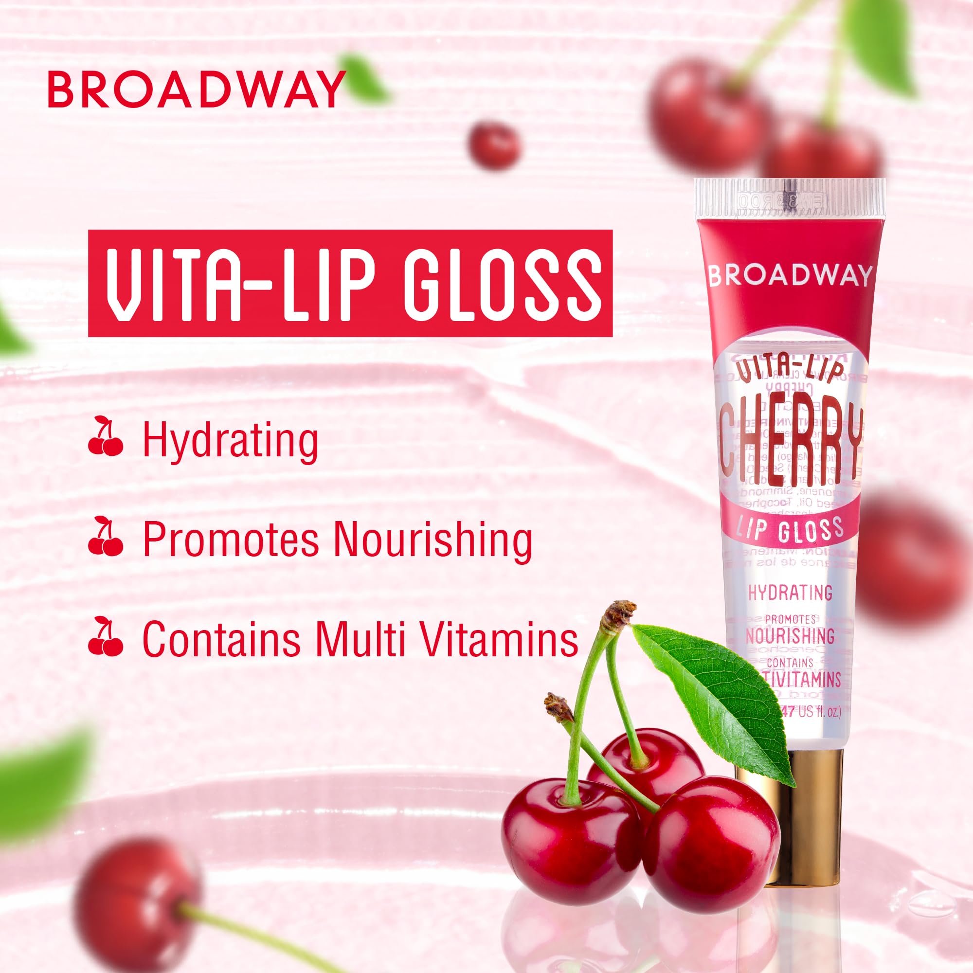 Ruby Kisses Broadway Vita-Lip Clear Lip Gloss (8 Pack), Ultra-Hydrating & Soothing Formula with Vitamins, High-Shine Non-Sticky Finish Lip Balm with Mint, Rosehip, Coconut, Mango, Argan, Honey, Shea