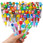 CZWZ 20Pcs Mini Multicolor Pens in One 4-in-1 Cute Pens Bulk for Kids, Fun Kawaii Ballpoint Pens for Birthdays and Children's Party Favors Gifts Teacher School Supplies