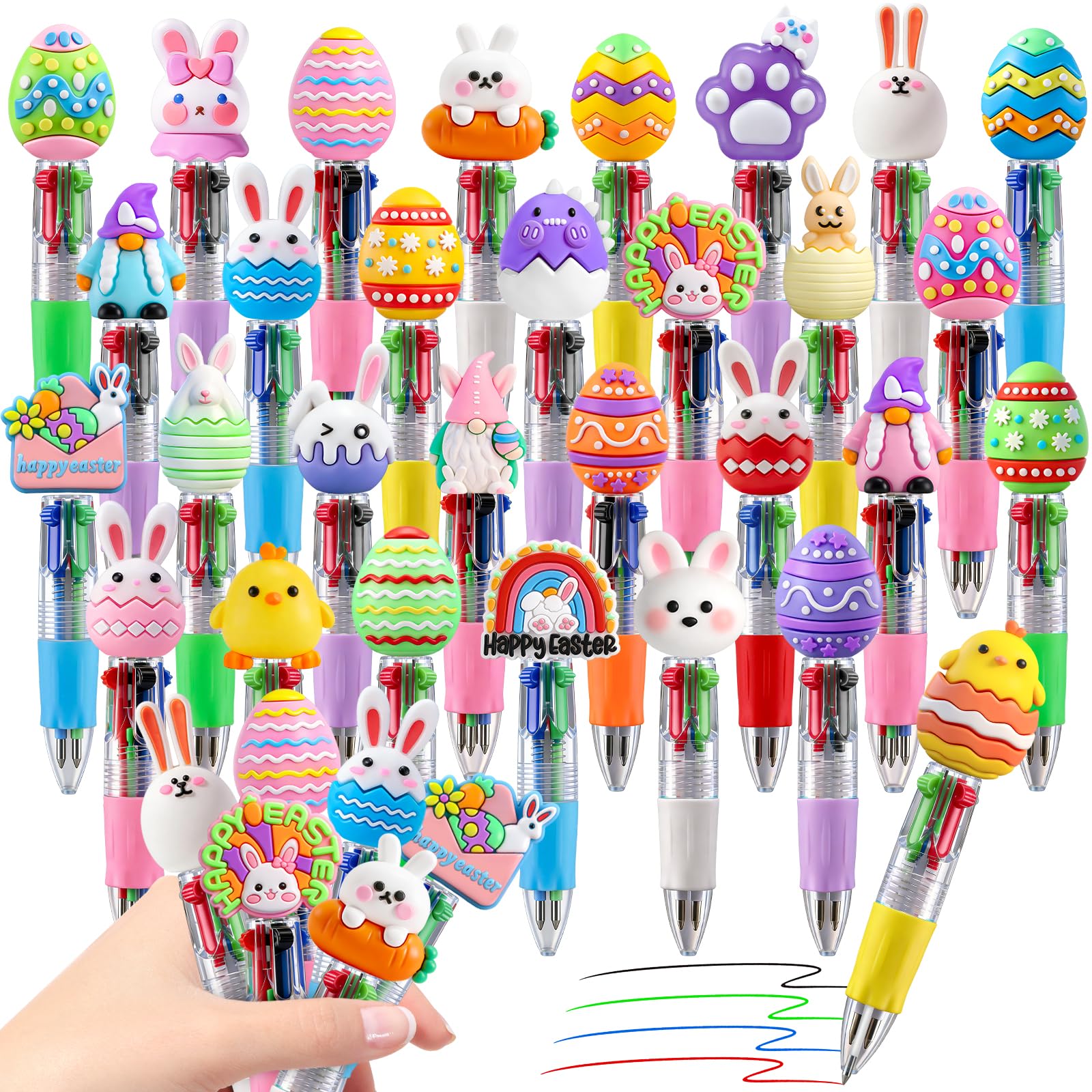 CZWZ 20Pcs Mini Multicolor Pens in One 4-in-1 Cute Pens Bulk for Kids, Fun Kawaii Ballpoint Pens for Birthdays and Children's Party Favors Gifts Teacher School Supplies