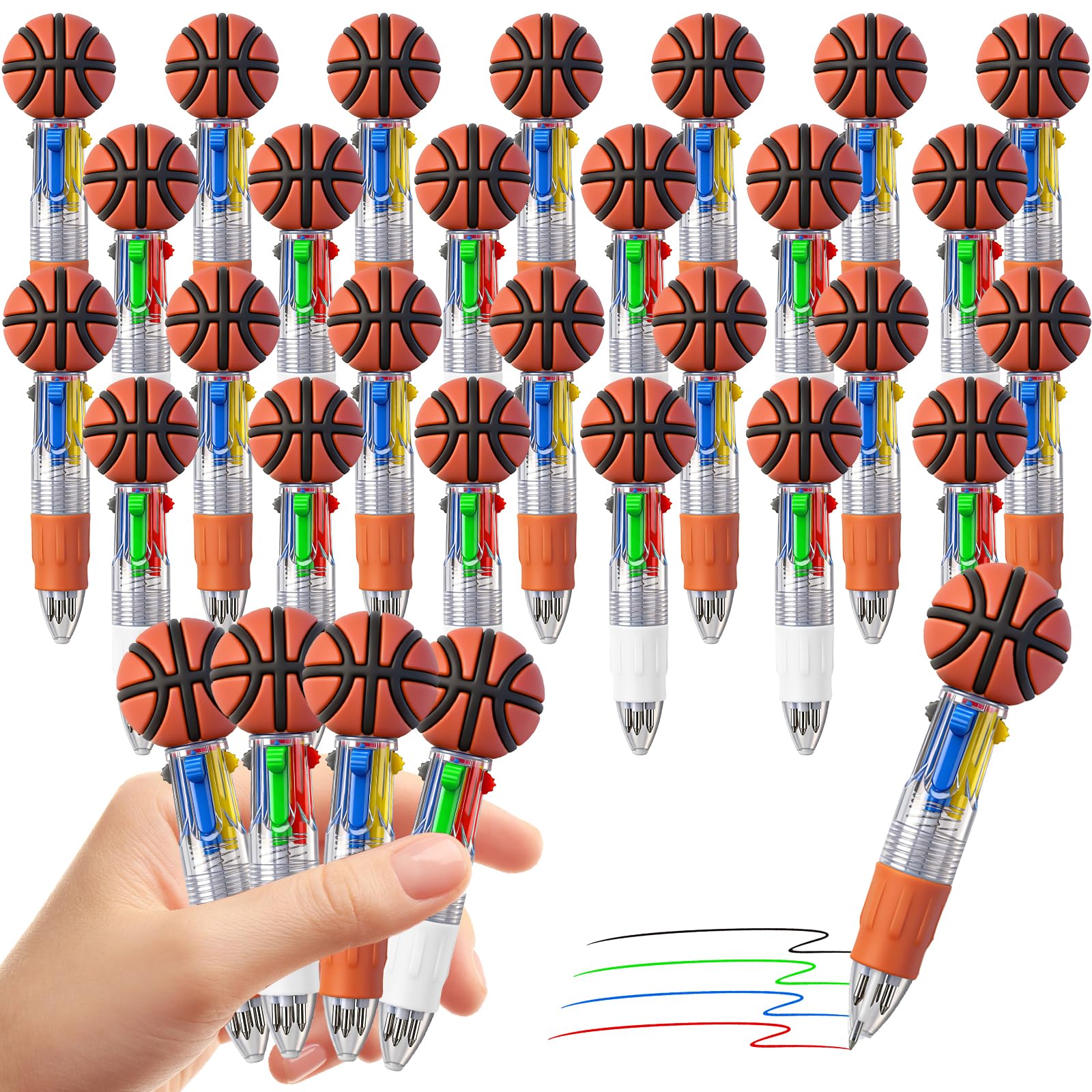 CZWZ 20Pcs Mini Multicolor Pens in One 4-in-1 Cute Pens Bulk for Kids, Fun Kawaii Ballpoint Pens for Birthdays and Children's Party Favors Gifts Teacher School Supplies