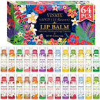 32 Pack Lip Balm, Natural Lip Balm Bulk with Vitamin E and Coconut Oil, Moisturizing Lip Balms for Dry Lips-16 Flavors