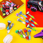 LiYiQ 50 Pcs Video Game Multicolor Pen in One Cartoon Cute Fun 4-in-1 Cute Pens Bulk Kawaii Game Handle Level Up Games Console Shape Cool Ballpoint Pens for Kids Fun Gifts