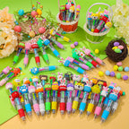 CZWZ 20Pcs Mini Multicolor Pens in One 4-in-1 Cute Pens Bulk for Kids, Fun Kawaii Ballpoint Pens for Birthdays and Children's Party Favors Gifts Teacher School Supplies