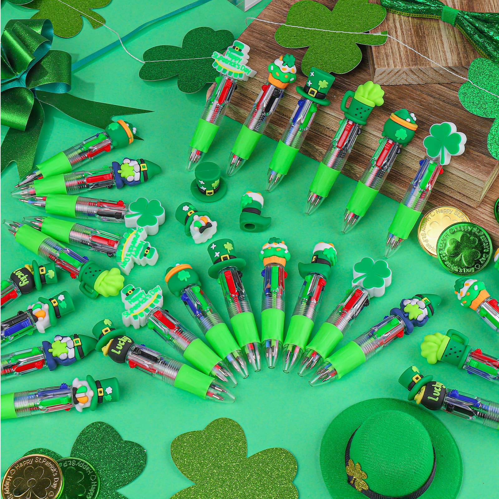 CZWZ 20Pcs Mini Multicolor Pens in One 4-in-1 Cute Pens Bulk for Kids, Fun Kawaii Ballpoint Pens for Birthdays and Children's Party Favors Gifts Teacher School Supplies