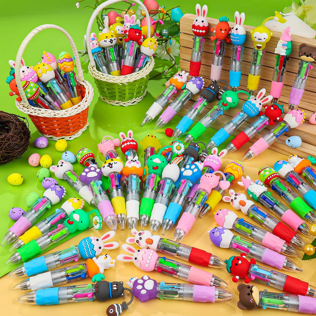 CZWZ 20Pcs Mini Multicolor Pens in One 4-in-1 Cute Pens Bulk for Kids, Fun Kawaii Ballpoint Pens for Birthdays and Children's Party Favors Gifts Teacher School Supplies