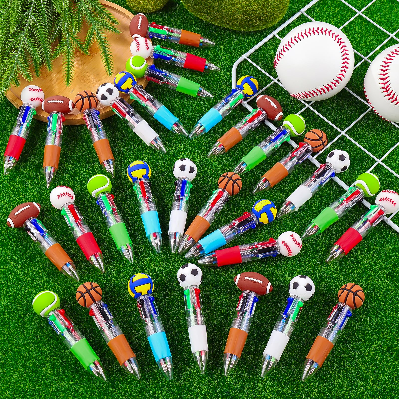 CZWZ 20Pcs Mini Multicolor Pens in One 4-in-1 Cute Pens Bulk for Kids, Fun Kawaii Ballpoint Pens for Birthdays and Children's Party Favors Gifts Teacher School Supplies