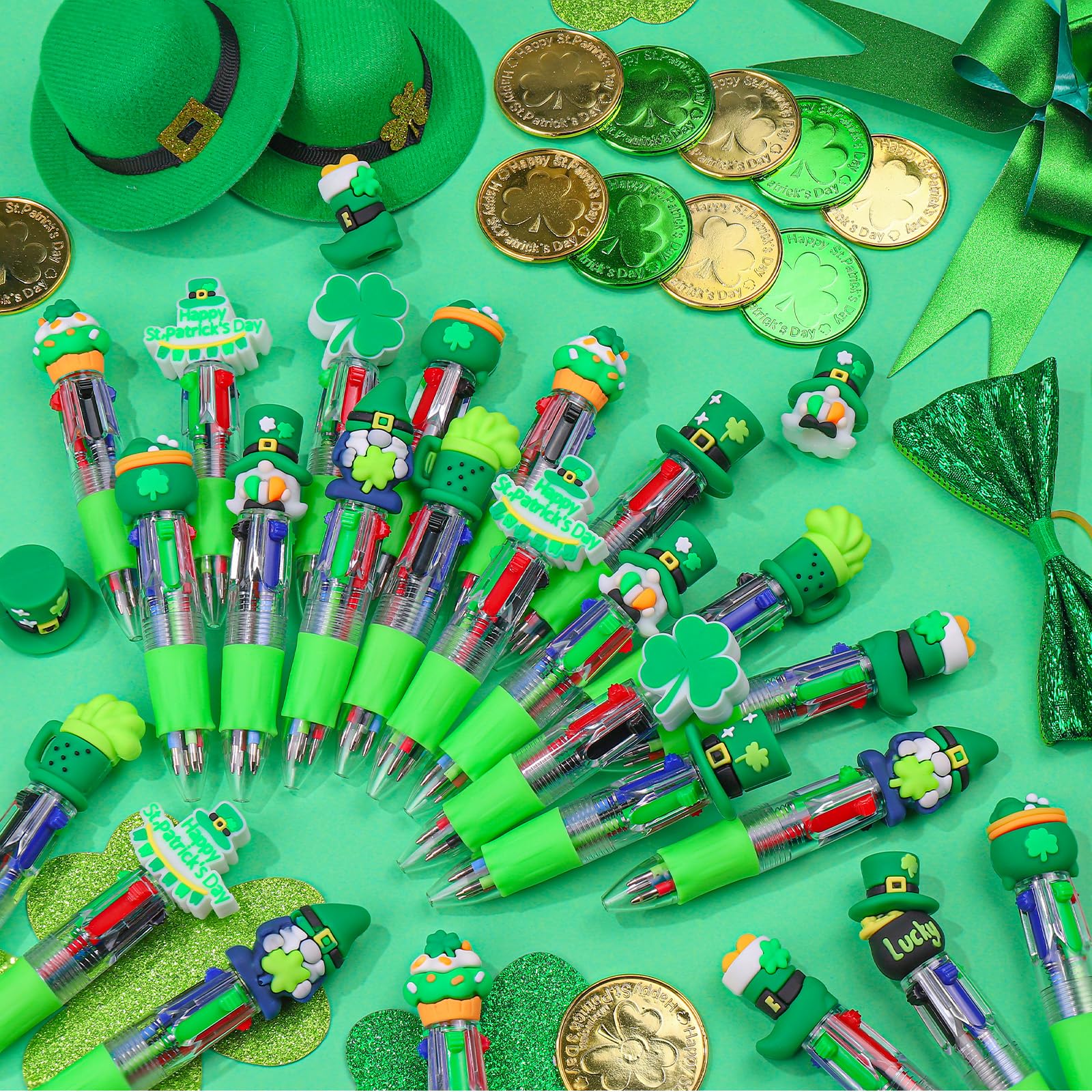 CZWZ 20Pcs Mini Multicolor Pens in One 4-in-1 Cute Pens Bulk for Kids, Fun Kawaii Ballpoint Pens for Birthdays and Children's Party Favors Gifts Teacher School Supplies