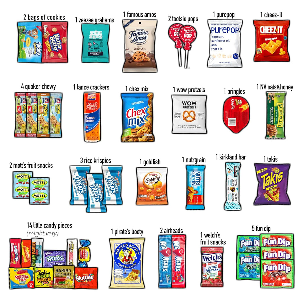 CRAVEBOX Snacks Box Variety Pack Care Package (45 Count) Easter Treats Gift Basket Adults Kids Grandkids Guys Girls Women Men Boyfriend Birthday Cookies Chips College Student Office School