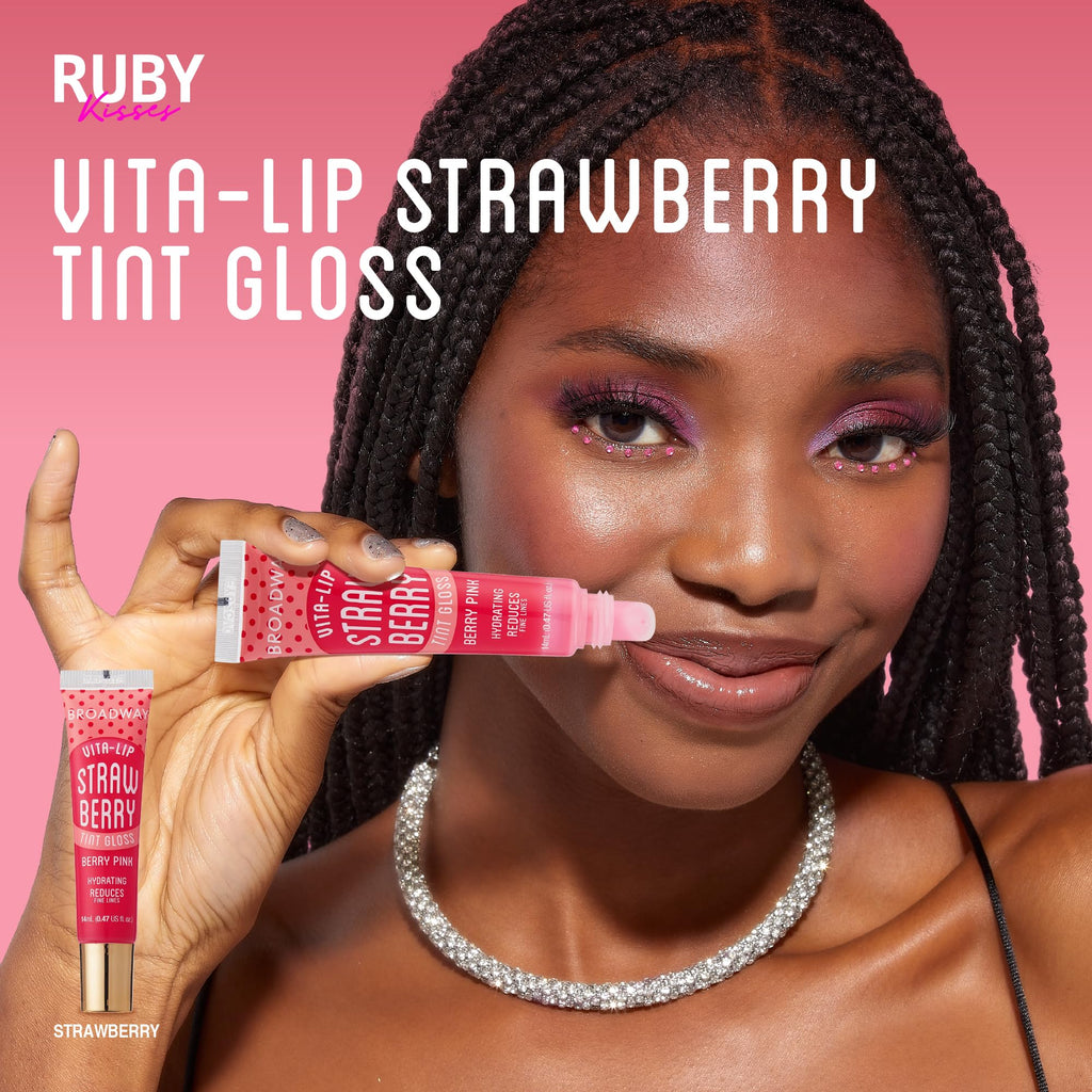 Ruby Kisses Broadway Vita-Lip Clear Lip Gloss (8 Pack), Ultra-Hydrating & Soothing Formula with Vitamins, High-Shine Non-Sticky Finish Lip Balm with Mint, Rosehip, Coconut, Mango, Argan, Honey, Shea